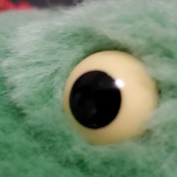 Vintage Hallmark Frog Plush Pink Jumpsuit Valentine Heart Girl 8" - Picture 9 of 11